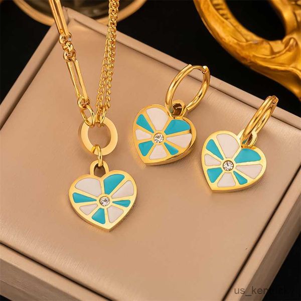 pendant necklaces stainless steel dropwise glaze heart she zircon pendant nelaces bracelets earring fashion high jewelry party gift, Silver
pendant necklaces stainless steel dropwise glaze heart she zircon pendant nelaces bracelets earring fashion high jewelry party gift, Silver