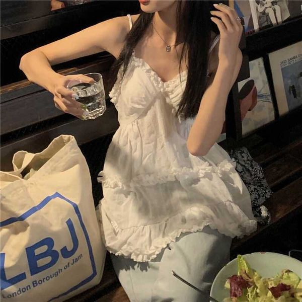 women's tanks camis women clothing white tanks fashion summer camis backless sling vest sweet ruffles loose korean 2023 ropa mujer aa2
women's tanks camis women clothing white tanks fashion summer camis backless sling vest sweet ruffles loose korean 2023 ropa mujer aa2