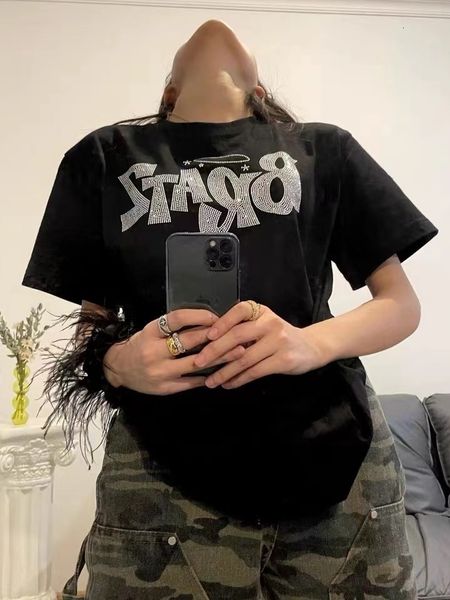 women s t shirt baju jalan 90 an musim panas baru y2k wanita bratz berlian imitasi atasan cetak huruf leher o kasual kaus lengan pendek 2305, White
women s t shirt baju jalan 90 an musim panas baru y2k wanita bratz berlian imitasi atasan cetak huruf leher o kasual kaus lengan pendek 2305, White