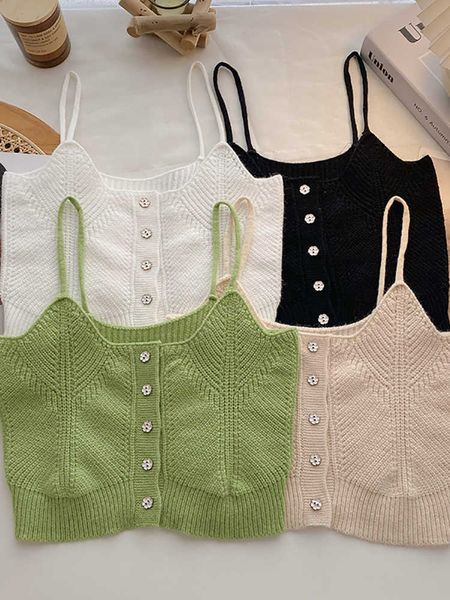 women's tanks camis heliar women sleeveless camisole female off shoulder button-up backless crop knitted solid streetwear summer aa2305, White
women's tanks camis heliar women sleeveless camisole female off shoulder button-up backless crop knitted solid streetwear summer aa2305, White
