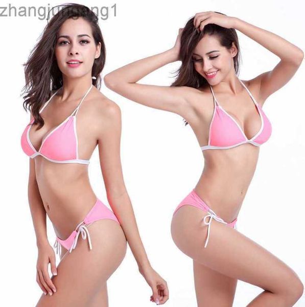 designer fashion 2023 triangle bikini swimwear women's split edge swimwear t shirt, White;black
designer fashion 2023 triangle bikini swimwear women's split edge swimwear t shirt, White;black