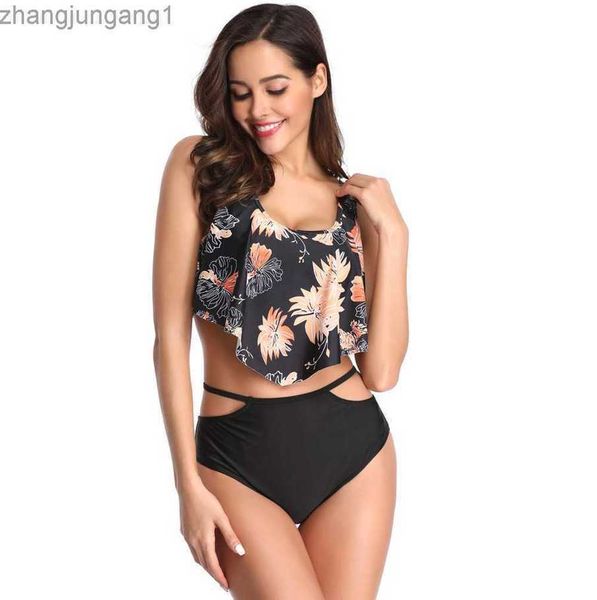 designer bikini 2023 bikini high-waisted lotus leaf printed swimsuit striped split bikini, White;black
designer bikini 2023 bikini high-waisted lotus leaf printed swimsuit striped split bikini, White;black