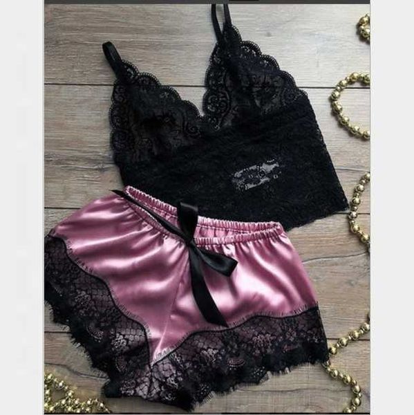 women's lingerie sfy717 2pcs/set women sleepwear underwear silk satin bralette panties, Red;black
women's lingerie sfy717 2pcs/set women sleepwear underwear silk satin bralette panties, Red;black