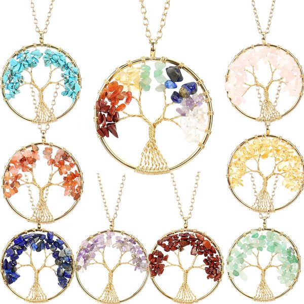 boho irregular chip stone crystal wire wrap tree of life pendant amethyst rose quartz chakra beads necklace for women jewelry, Silver
boho irregular chip stone crystal wire wrap tree of life pendant amethyst rose quartz chakra beads necklace for women jewelry, Silver