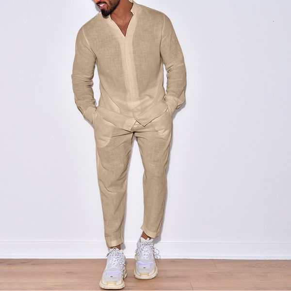 men's tracksuits spring fall mens suits casual cotton linen loose solid color two piece set leisure loose v neck shirt and pants outfit, Gray
men's tracksuits spring fall mens suits casual cotton linen loose solid color two piece set leisure loose v neck shirt and pants outfit, Gray