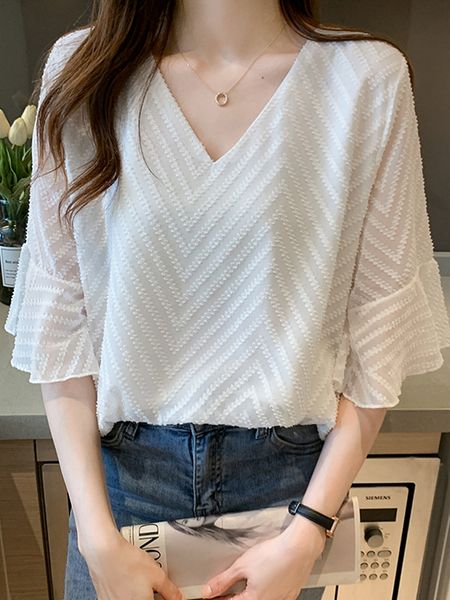 women s blouses shirts blus mujer de moda verano atasan wanita v neck sifon putih kemeja lengan pendek e688 230516, White
women s blouses shirts blus mujer de moda verano atasan wanita v neck sifon putih kemeja lengan pendek e688 230516, White