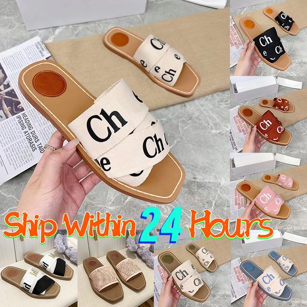 

designer sandals paris luxury white black pink mesh embroidered embossed linen beige woody flat mule slide slippers loe women summer beach p