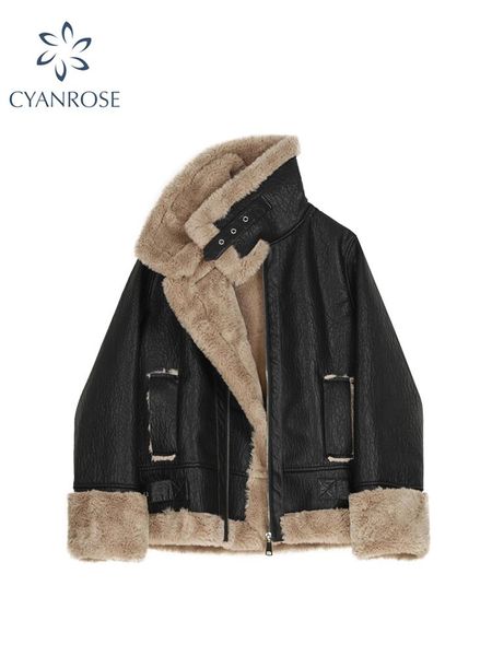fur fashion faux fur coat women leather jacket autumn winter warm plush thick outerwear ladies wool fur collar zipper basic jackets, Black
fur fashion faux fur coat women leather jacket autumn winter warm plush thick outerwear ladies wool fur collar zipper basic jackets, Black