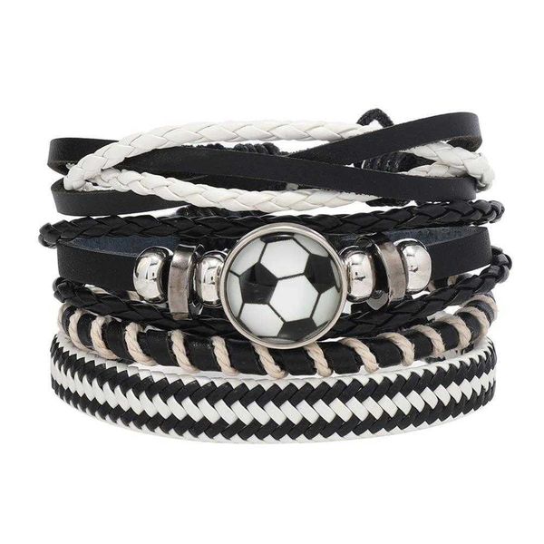simple retro set bracelet diy multi layer combination woven leather punk mens football jewelry, Golden;silver
simple retro set bracelet diy multi layer combination woven leather punk mens football jewelry, Golden;silver