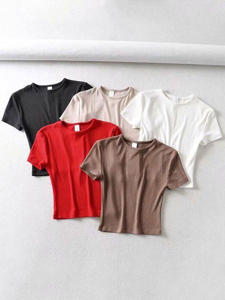 t-shirt fashion casual 2023 summer woman slim fit tshirt tight cotton shortsleeve oneck tee crop, White
t-shirt fashion casual 2023 summer woman slim fit tshirt tight cotton shortsleeve oneck tee crop, White