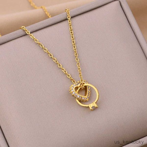 pendant necklaces stainless steel full zircon heart double bule ladies fashion high jewelry accessories party gift r230718, Silver
pendant necklaces stainless steel full zircon heart double bule ladies fashion high jewelry accessories party gift r230718, Silver