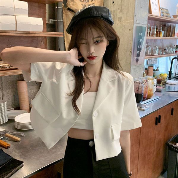 women s suits blazers wanita musim panas pendek jaket lengan kantor chic semua pertandingan single breasted pakaian korea baru 230516, White;black
women s suits blazers wanita musim panas pendek jaket lengan kantor chic semua pertandingan single breasted pakaian korea baru 230516, White;black