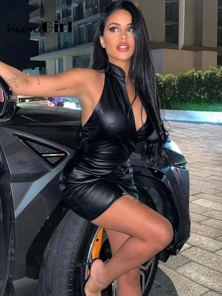 dresses huhugirl 2022 pu dress women robes halter backless belt vneck sleeveless casual solid dresses mini female dress vestidos, Black;gray
dresses huhugirl 2022 pu dress women robes halter backless belt vneck sleeveless casual solid dresses mini female dress vestidos, Black;gray