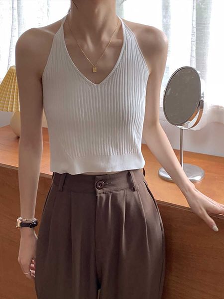 women's tanks camis heliar women pink v-neck knitted sweet halter crop for women backless tube summer streetwear aa230515, White
women's tanks camis heliar women pink v-neck knitted sweet halter crop for women backless tube summer streetwear aa230515, White