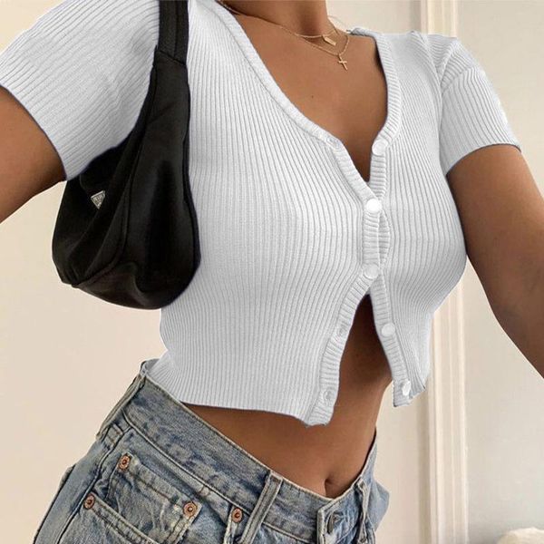 t-shirt woman short sleeve tshirt fashion pure color buckle vertical stripes nightclub bar prom seaside clothing cardigan, White
t-shirt woman short sleeve tshirt fashion pure color buckle vertical stripes nightclub bar prom seaside clothing cardigan, White