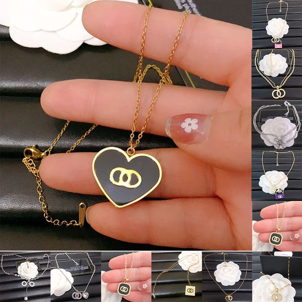 womens luxury brand designer pendants necklaces stainless steel double letter choker pendant necklace beads chain jewelry accessories gifts, Silver
womens luxury brand designer pendants necklaces stainless steel double letter choker pendant necklace beads chain jewelry accessories gifts, Silver