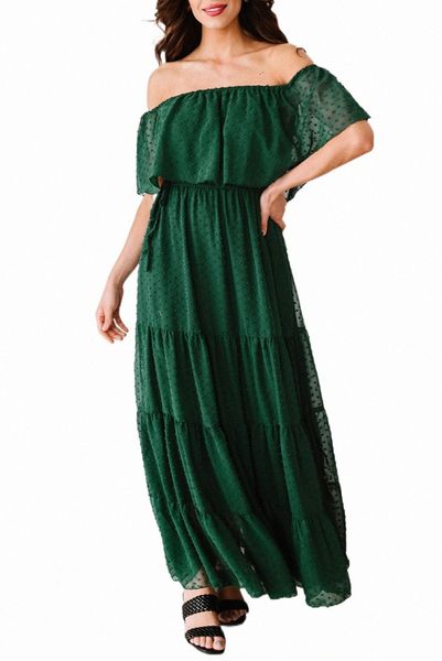 green yellow yellow off shoulder ruffle swiss dot maxi dress k1he#, Black;pink
green yellow yellow off shoulder ruffle swiss dot maxi dress k1he#, Black;pink