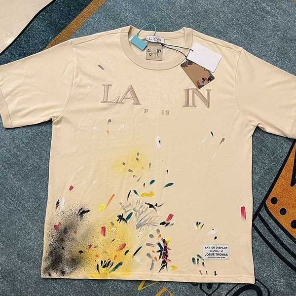 designer luxury lanvins classic fashion trend loose comfortable men's and women's beige speckle ink short sleeve tee couple t-shir, Black;brown
designer luxury lanvins classic fashion trend loose comfortable men's and women's beige speckle ink short sleeve tee couple t-shir, Black;brown