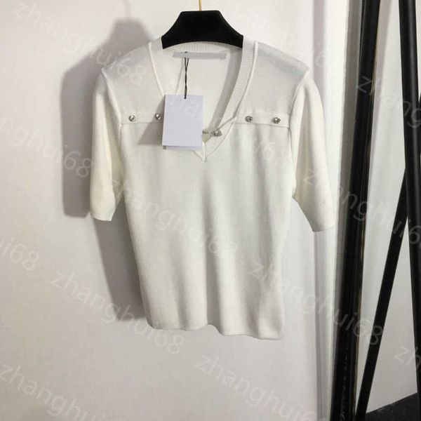 23ss womens knits womens designer clothing diamond-encrusted monogram decorated v-neck short-sleeved sweater womens clothes a1, White
23ss womens knits womens designer clothing diamond-encrusted monogram decorated v-neck short-sleeved sweater womens clothes a1, White