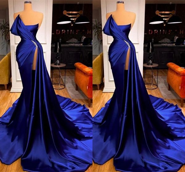 dubai arabic african royal blue mermaid prom dresses long for women black girls beaded strapless pleats high side split formal dress evening
dubai arabic african royal blue mermaid prom dresses long for women black girls beaded strapless pleats high side split formal dress evening