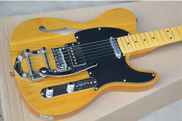 quality new tl cor de madeira natural semi hollow body guitar jazz electric guitar with silver hardware1689
quality new tl cor de madeira natural semi hollow body guitar jazz electric guitar with silver hardware1689