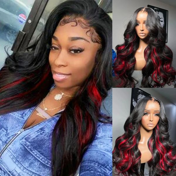 black pink with red long body wave synthetic lace front wig highlights red pre-plucked fiber women wigs daily cosplay
black pink with red long body wave synthetic lace front wig highlights red pre-plucked fiber women wigs daily cosplay