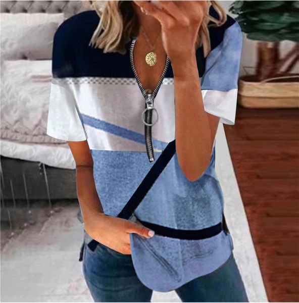 women s t shirt kaus longgar print geometris ritsleting fashion wanita lengan pendek baru musim panas 2023 atasan kasual kerah v vintage keb, White
women s t shirt kaus longgar print geometris ritsleting fashion wanita lengan pendek baru musim panas 2023 atasan kasual kerah v vintage keb, White