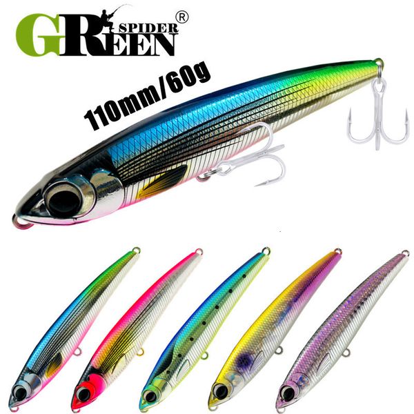 baits lures greenspider 110mm 60g sinking pencil fishing lures wobbler stickbait artificial hard bait for sea tuna gt fishing lure 5x hook 2 
baits lures greenspider 110mm 60g sinking pencil fishing lures wobbler stickbait artificial hard bait for sea tuna gt fishing lure 5x hook 2