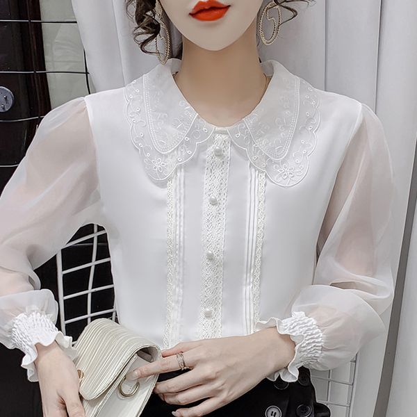 women's blouses shirts blus lengan panjang musim gugur kemeja putih sifon wanita atasan mujer de moda 19 230515, White
women's blouses shirts blus lengan panjang musim gugur kemeja putih sifon wanita atasan mujer de moda 19 230515, White
