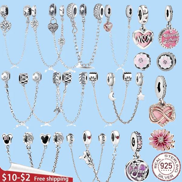 925 sterling silver charms for jewelry making for pandora beads jewelry gift wholesale 9 models zircon safety chain, Black
925 sterling silver charms for jewelry making for pandora beads jewelry gift wholesale 9 models zircon safety chain, Black