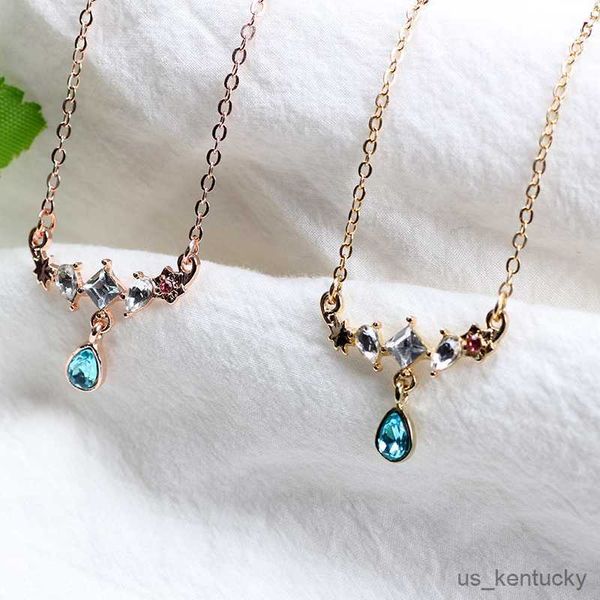 pendant necklaces new nelace version blue drop clavicle nelace gentle temperament accessories jewelry gifts, Silver
pendant necklaces new nelace version blue drop clavicle nelace gentle temperament accessories jewelry gifts, Silver