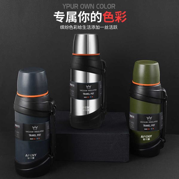 Thermoses New listed stainless steel thermos portable vacuum kettle for traveling large capacity car cup