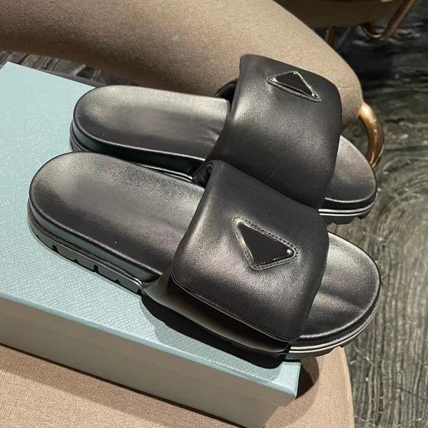 designer slipper casual shoes genuine leather summer platform sandals shoes slip-on triangle logo flats women luxury designer slides slipper, Black
designer slipper casual shoes genuine leather summer platform sandals shoes slip-on triangle logo flats women luxury designer slides slipper, Black