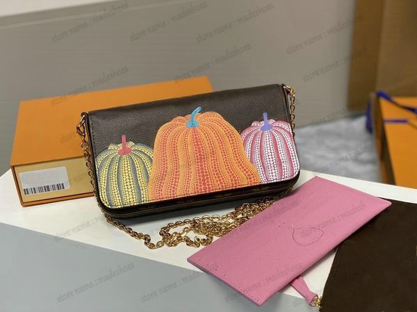 2023 ss pumpkin print yk multi felicie pochette m82108 womens message bag with chain designer wallet pouch flap for ladies
2023 ss pumpkin print yk multi felicie pochette m82108 womens message bag with chain designer wallet pouch flap for ladies