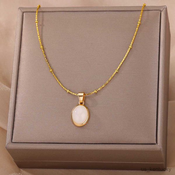pendant necklaces stainless steel nelace for women transparent stone ellipse pendant in chain vintage jewelry gift new in, Silver
pendant necklaces stainless steel nelace for women transparent stone ellipse pendant in chain vintage jewelry gift new in, Silver