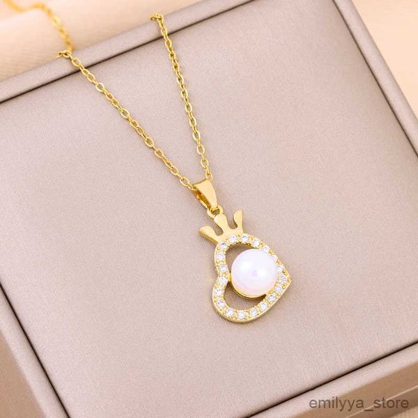 pendant necklaces new heart dazzling mermaid pearl pendant necklace for women fashion sweet stainless steel female neck chain jewelry, Silver
pendant necklaces new heart dazzling mermaid pearl pendant necklace for women fashion sweet stainless steel female neck chain jewelry, Silver