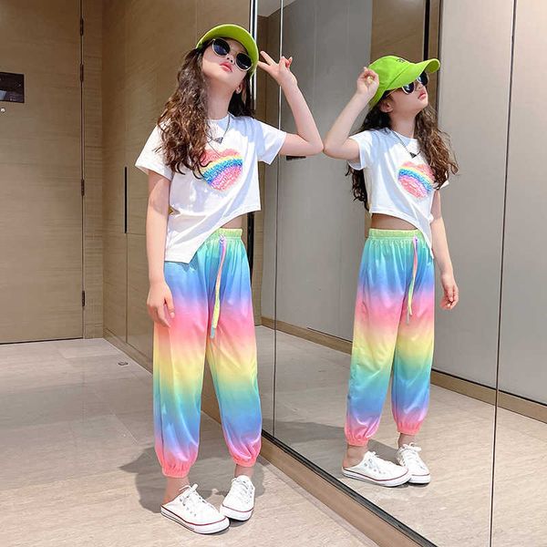 clothing sets girls clothes summer kids love heart t-shirt and rainbow pants sets children short sleeve tracksuit teen girl irregular outfit, White
clothing sets girls clothes summer kids love heart t-shirt and rainbow pants sets children short sleeve tracksuit teen girl irregular outfit, White