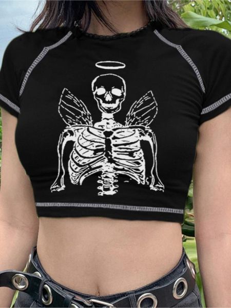 t-shirt y2k clothes crop angel skull print graphic women's tshirts gothic tee summer oneck short sleeve casual tshirt streetwear, White
t-shirt y2k clothes crop angel skull print graphic women's tshirts gothic tee summer oneck short sleeve casual tshirt streetwear, White