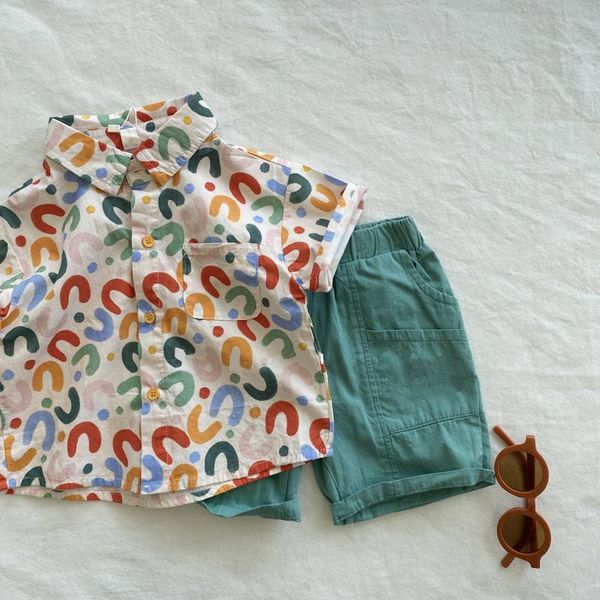 clothing sets set pakaian bayi laki laki 2 potong motif musim panas kerah kemeja lengan pendek single breasted atasan celana pinggang elasti, White
clothing sets set pakaian bayi laki laki 2 potong motif musim panas kerah kemeja lengan pendek single breasted atasan celana pinggang elasti, White