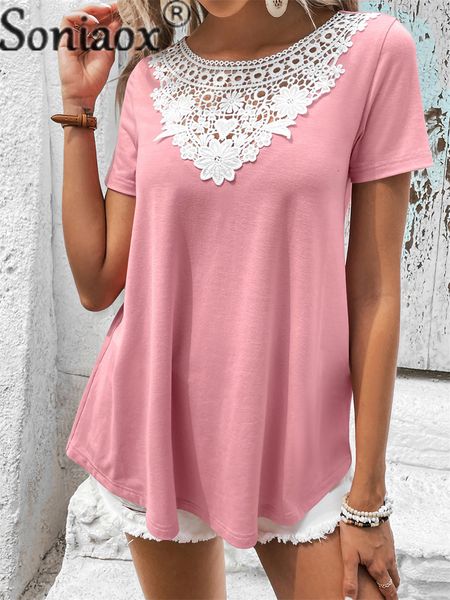 women s t shirt kaus wanita motif bunga atasan musim panas warna polos kaus kasual longgar komuter leher o pullover renda hollow out elegan, White
women s t shirt kaus wanita motif bunga atasan musim panas warna polos kaus kasual longgar komuter leher o pullover renda hollow out elegan, White