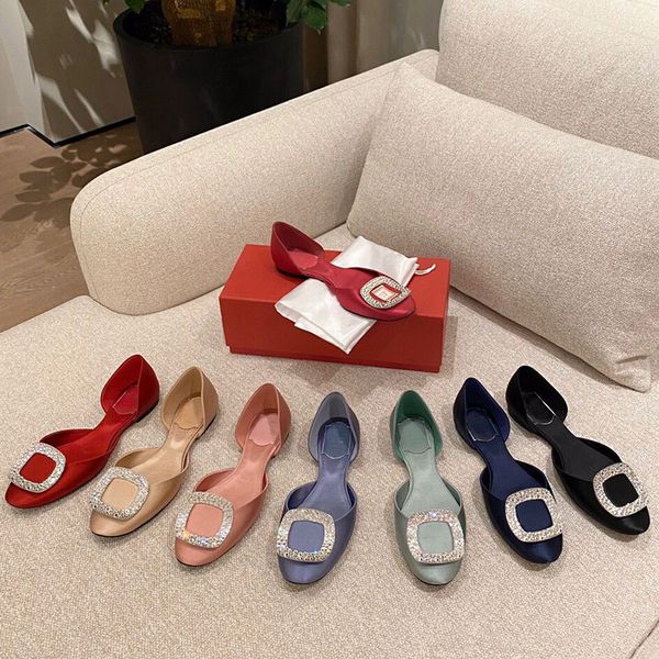 with box designer heels women dress shoes water diamond square buckle women's shoes with hollow satin flat sole silver gray black red w
with box designer heels women dress shoes water diamond square buckle women's shoes with hollow satin flat sole silver gray black red w