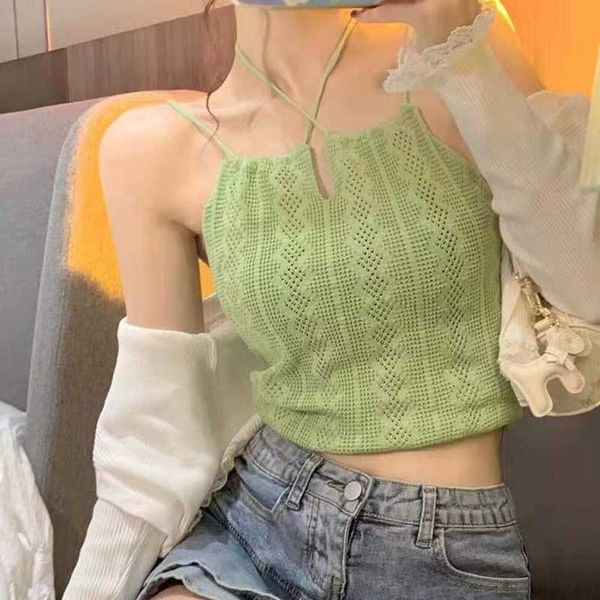 women's tanks camis solid colour halter sweet slim tank women summer exposed navel knitted camisole aa230515, White
women's tanks camis solid colour halter sweet slim tank women summer exposed navel knitted camisole aa230515, White