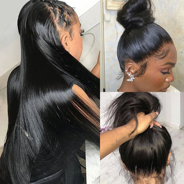 Brazilian Straight perruque Human Hair Wigs 360 Full Lace Frontal Wig Pre Plucked For Women 13x4 HD Lace Frontal Wigs Synthetic, Black color like picture show
Brazilian Straight perruque Human Hair Wigs 360 Full Lace Frontal Wig Pre Plucked For Women 13x4 HD Lace Frontal Wigs Synthetic, Black color like picture show