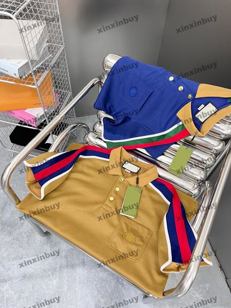 xinxinbuy men designer tee t shirt 23ss shoulder panelled ribbon letter embroidery pocket short sleeve cotton women blue black white s-xl, Black;brown
xinxinbuy men designer tee t shirt 23ss shoulder panelled ribbon letter embroidery pocket short sleeve cotton women blue black white s-xl, Black;brown