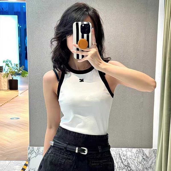 mc2023 spring new product mc embroidery contrast shoulder cut slim fit spicy girls knitted tank women mbc1swt004, White
mc2023 spring new product mc embroidery contrast shoulder cut slim fit spicy girls knitted tank women mbc1swt004, White
