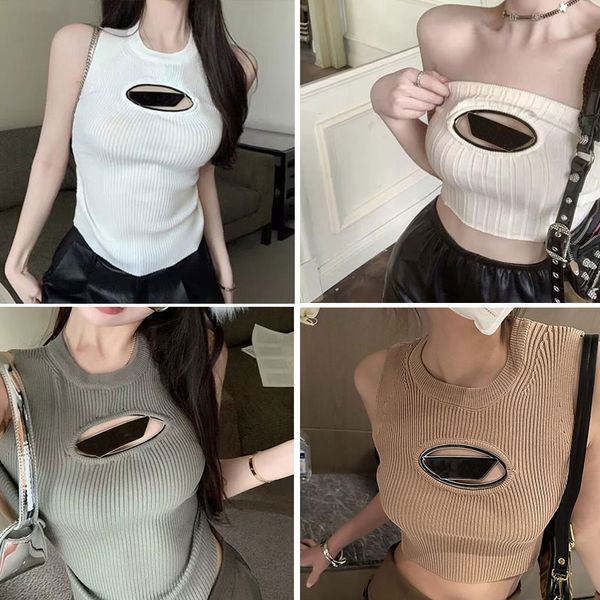 

Cropped top Women Tanks designer T-shirt hollow out Tee womens knits women bodycon tops sleeveless yoga summer tees vests, 10