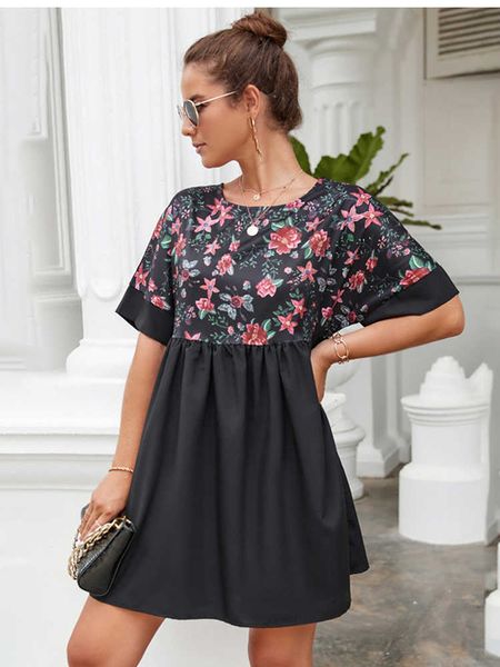 casual dresses summer mini casual fashion dress o-neck short sleeve print patchwork loose elegant office beach party dress for woman robe fe, Black;gray
casual dresses summer mini casual fashion dress o-neck short sleeve print patchwork loose elegant office beach party dress for woman robe fe, Black;gray