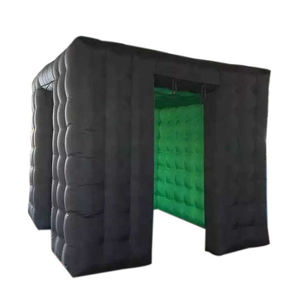 Image of Vinfgoes 2.5m Inflatable Photo Booth Enclosure Green and Black color for Party Wedding Events