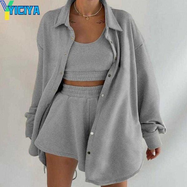 yiciya women's tracksuits tracksuit three piece set women coat 2023 solid color stretchy waist-exposed cardigan buttons turn-down colla, Gray
yiciya women's tracksuits tracksuit three piece set women coat 2023 solid color stretchy waist-exposed cardigan buttons turn-down colla, Gray