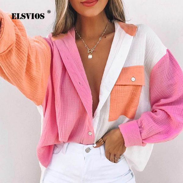 women's blouses shirts spring summer fashion women patchwork shirt elegant commute contrast lapel buttons cardigan streetwear ladies ca, White
women's blouses shirts spring summer fashion women patchwork shirt elegant commute contrast lapel buttons cardigan streetwear ladies ca, White